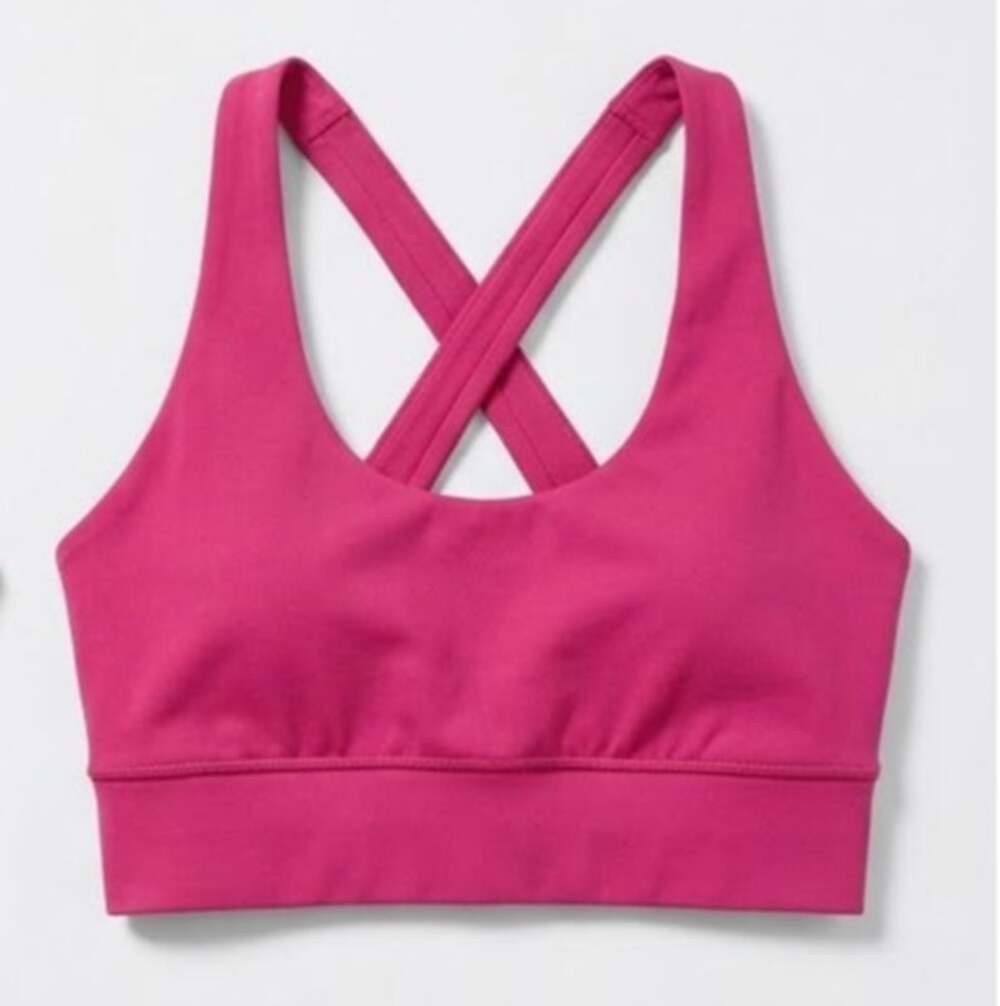 Monrow Womens XS Pink Sports Bra Athletic Crop Top Fitness Yoga Gym Activewear